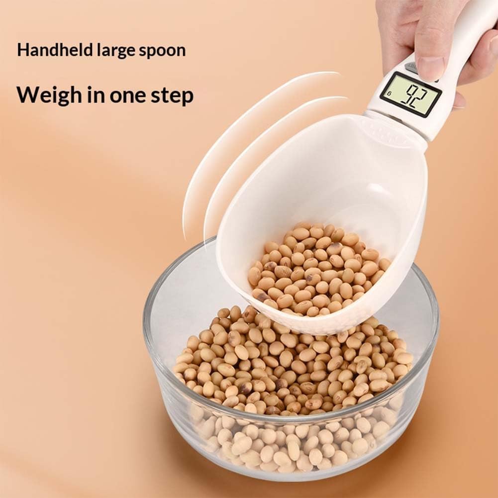 Electronic Measuring Spoon, Electronic Digital Measuring Cup With Conversion, 800g / 0.1g High Precision With Lcd Screen, Household Weighing Scoop For Kitchen And Dog Cat Food (White-3pcs)