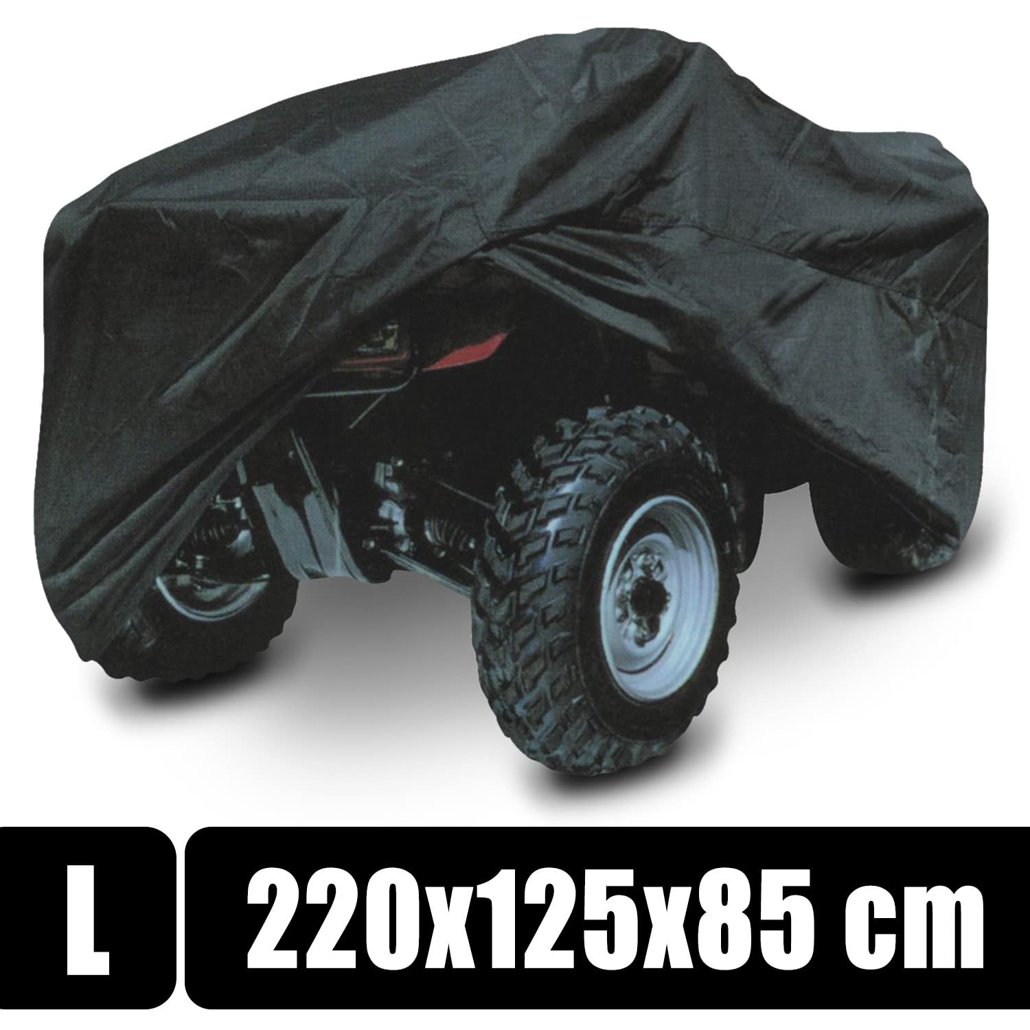 Rolektro Quad ATV Abdeckplane L 220x125x85cm - Fahrzeug Outdoor Abdeckung Abdeckhaube Schutzhülle Cover Plane Schwarz