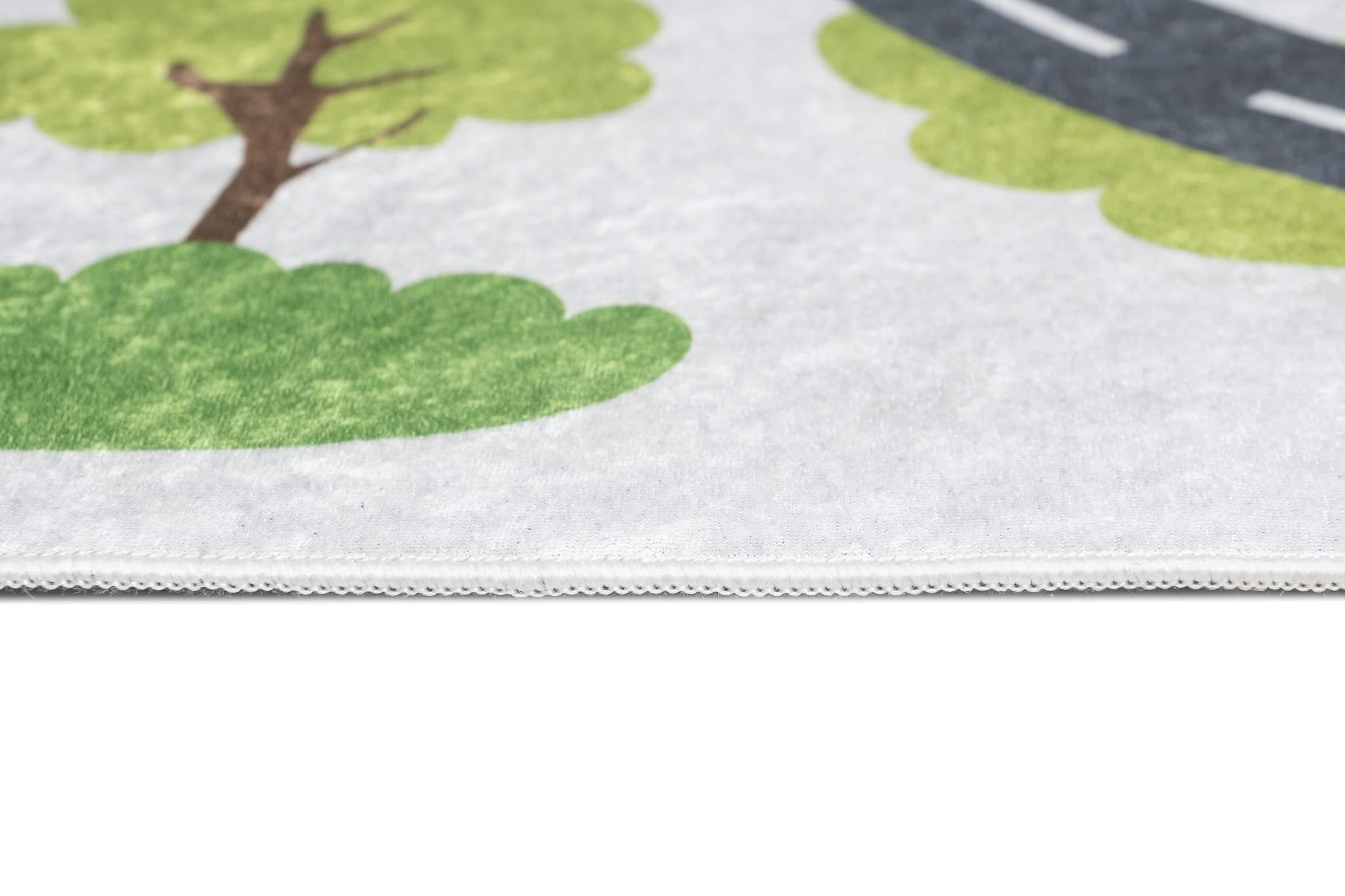 TAPISO Emma Teppich Waschbar bei 30 Grad Bunt Straße Verkehr Baustelle bedruckter Kinderteppich Antirutsch Kinderzimmer Jugendzimmer Modern ÖKO-TEX 140 x 200 cm
