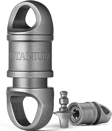 Miniatura 18 de TISUR Llavero giratorio de titanio de liberación rápida, llavero desmontable para llaves de automóvil Llavero desmontable púrpura,1 llavero