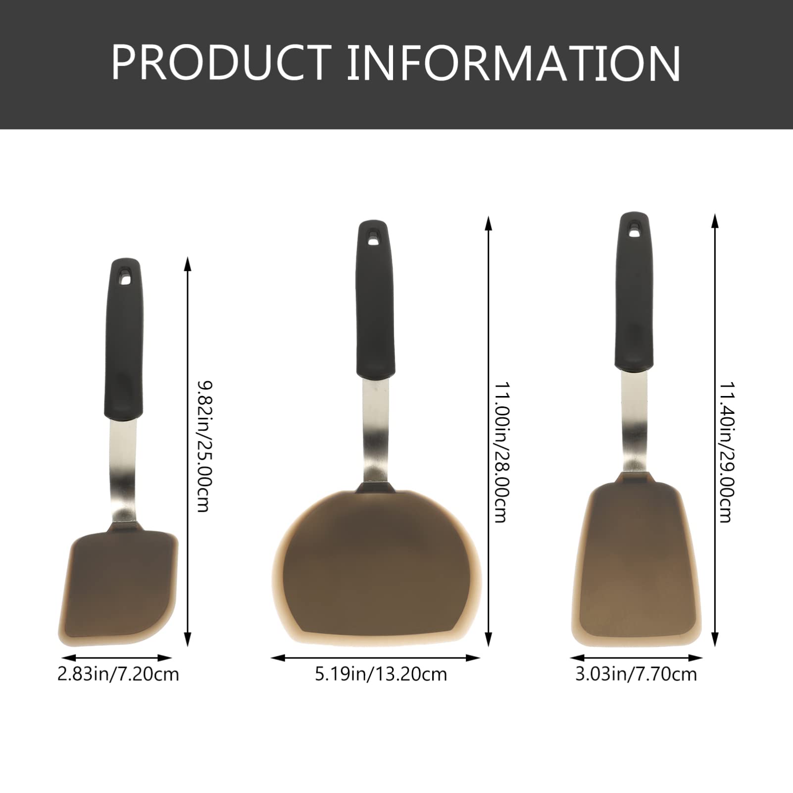 Yardwe 3piezas Espátulas De Silicona Para Cocina De Herramientas Multifuncionales Para Cocinar y Antiadherente Control Óptimo y Fácil Limpieza