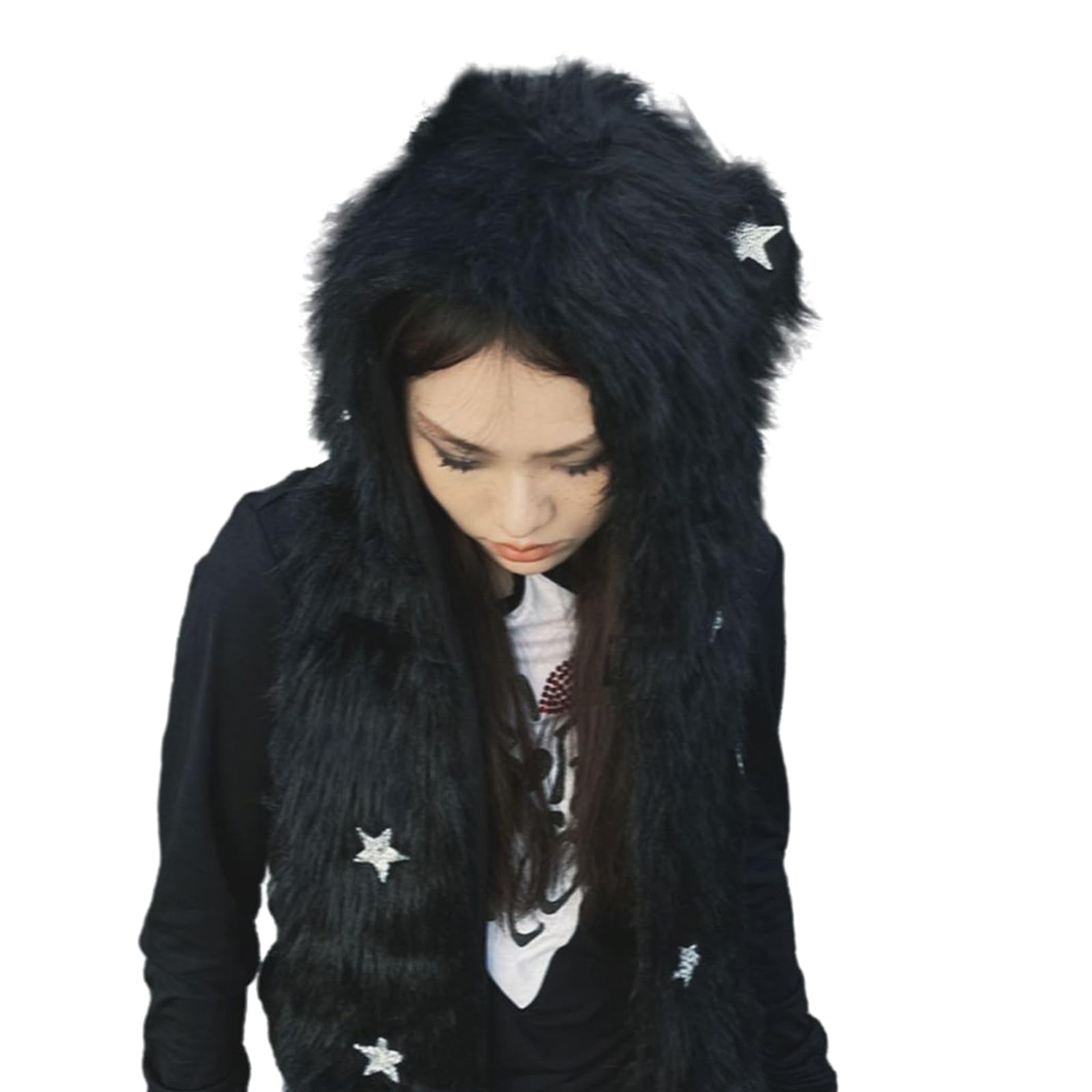 Punk - Accesorios de invierno suaves y cálidos para sombrero, bufanda y guantes para clima frío punk