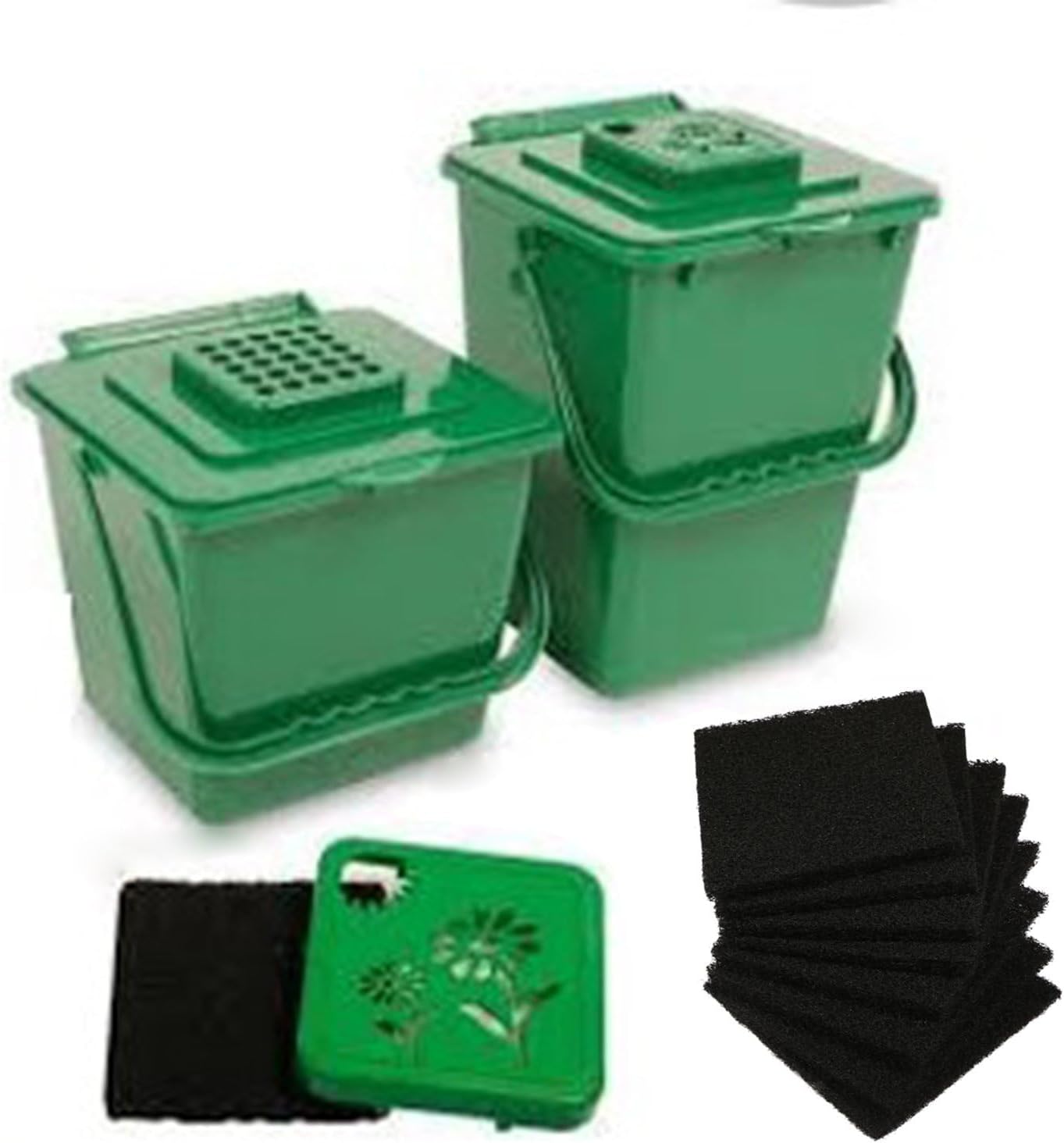 Resinta 8 Pack Activated Carbon Compost Caddy Filters Kitchen Compost Collector Replacement Filters Compatible with ECO 2000 Compost Collector (0.2 Inch Thickness)