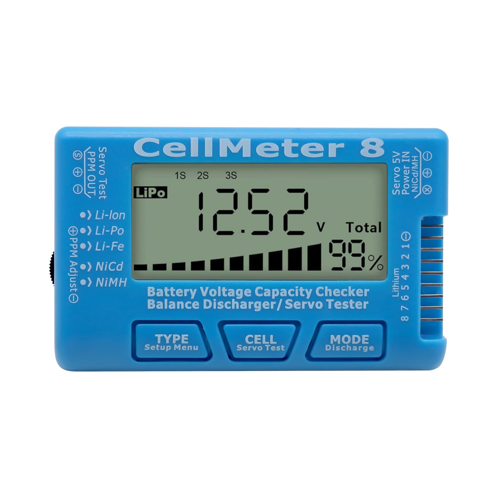 AYWHP RC 8 testeur de capacité de batterie numérique avec écran LCD pour LiPo Life Li-ION Nicd NiMH