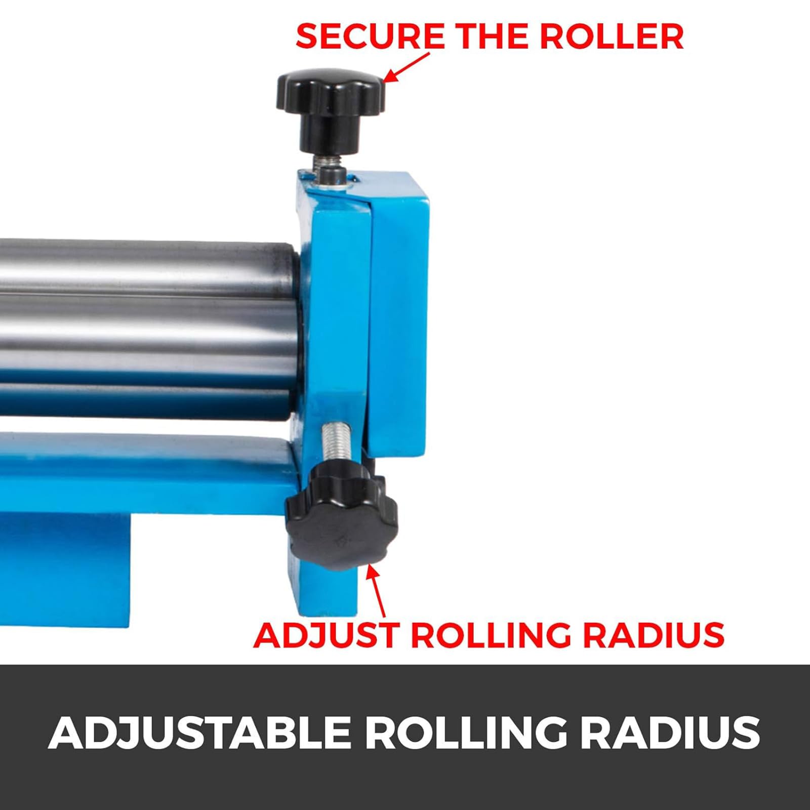 Dobladora de metal, herramienta dobladora de chapa de 3 rodillos con perilla ajustable, ancho máximo 300 mm, diámetro de flexión de 30 mm para talleres
