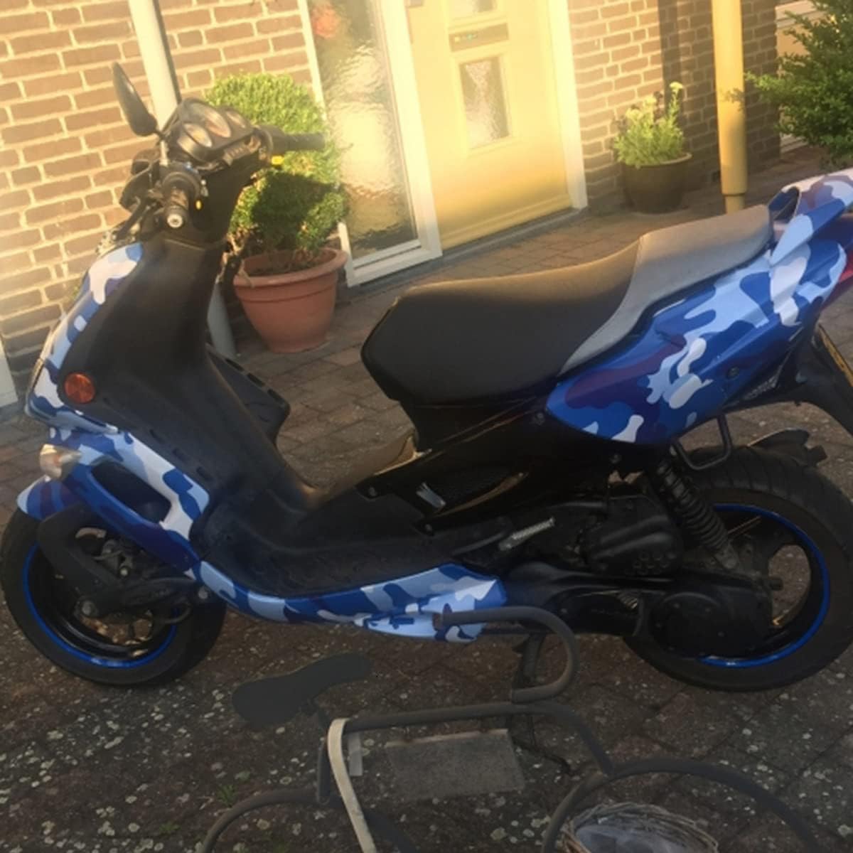 Camouflage Vinyl Wrap Roll Camo Car Sticker Film Contact Paper for Vehicle Motorcycle Bike Truck, Blue Camo, 50cm x 152cm