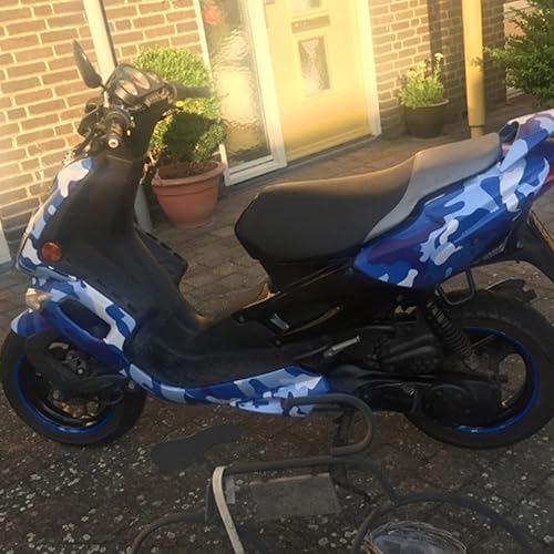 Miniatura 6 de Rollo de vinilo de camuflaje para coche, papel de contacto para vehículo, motocicleta, bicicleta, camión, camuflaje azul, 19.7 in x 59.8 in