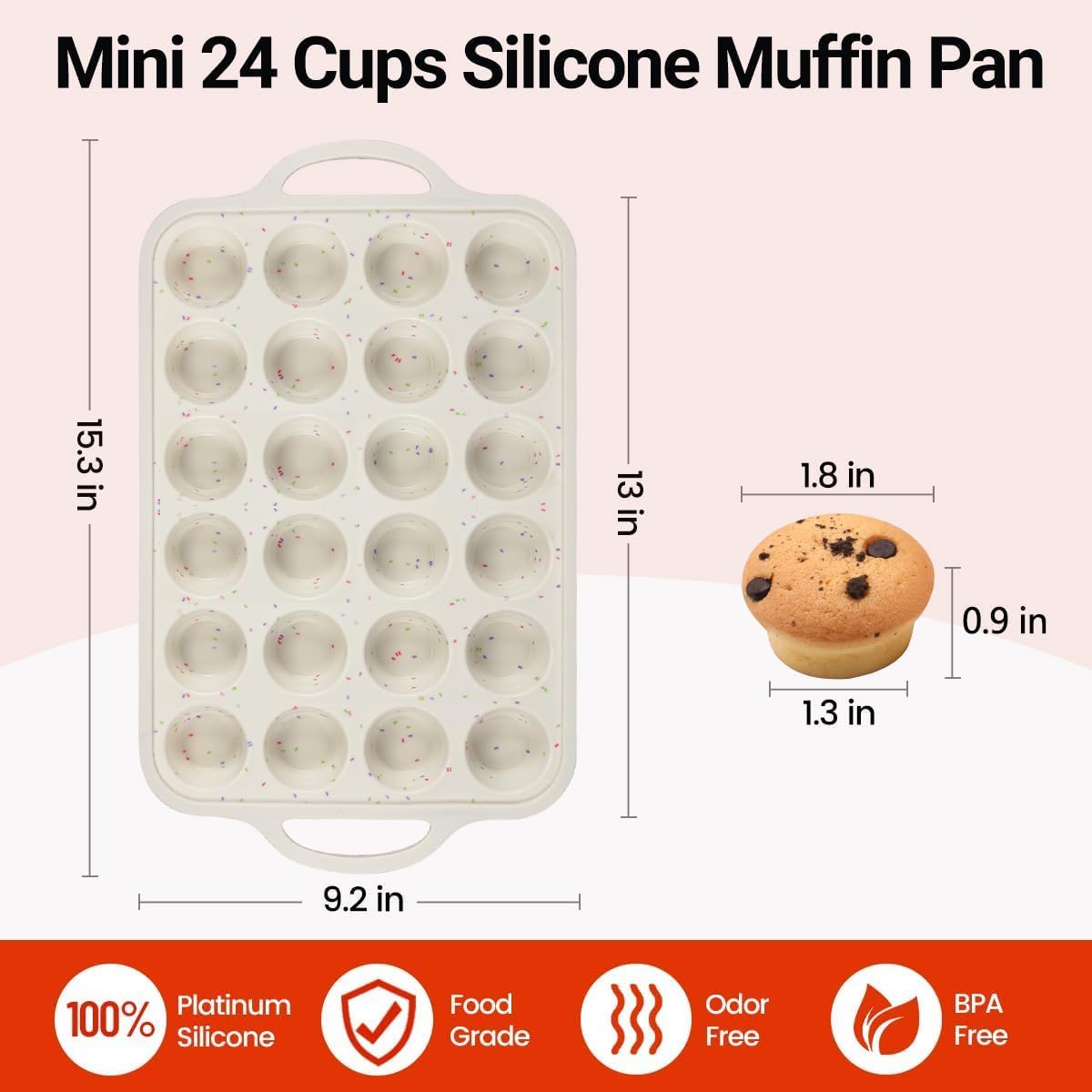 Snapklik.com : CAKETIME Mini Muffin Pan, Metal Reinforced Frame Mini ...