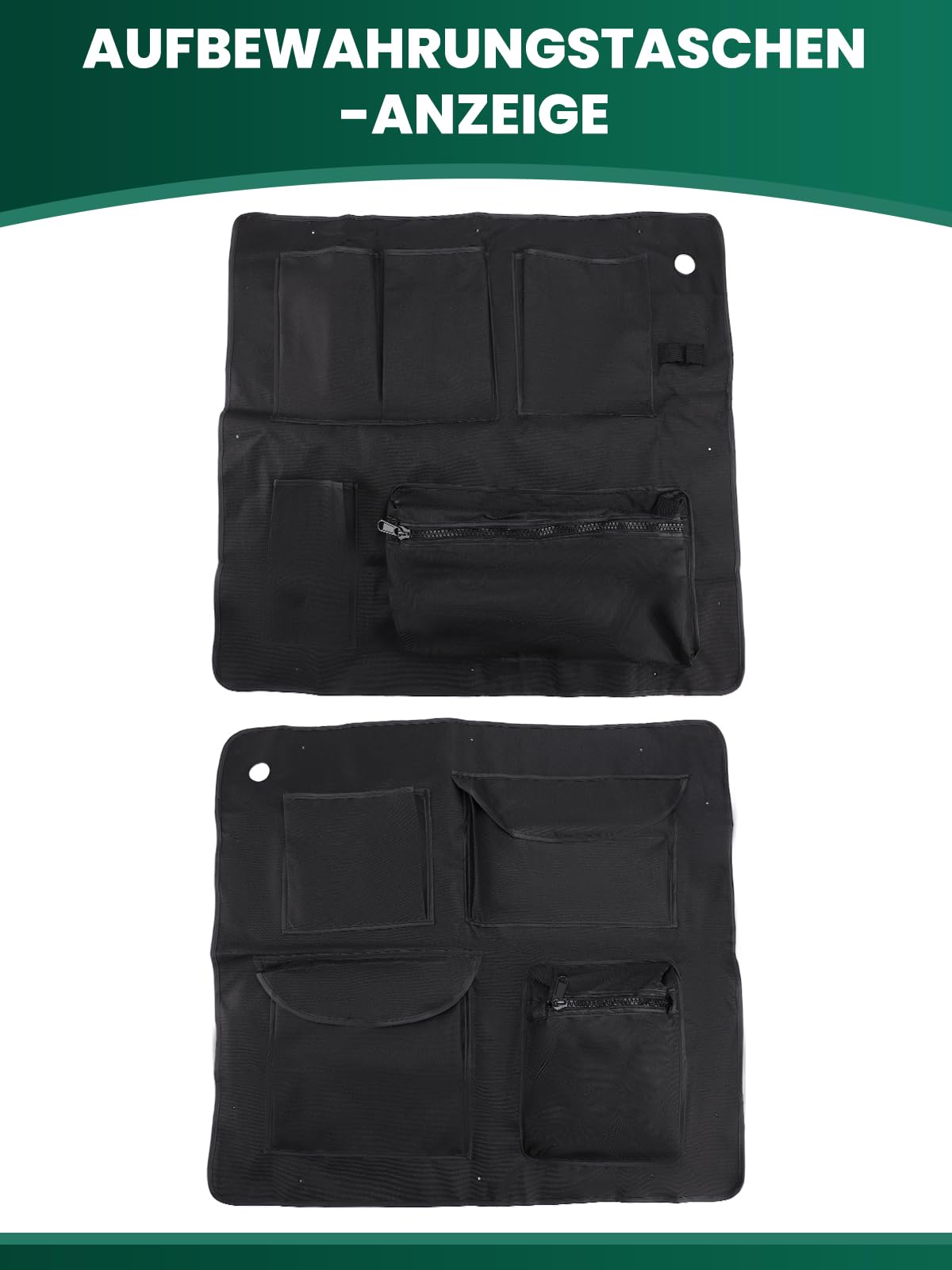 2er Set Aufbewahrungsorganizer Kompatibel mit Fiat Ducato Peugeot Boxer Citroen Jumper Relais X250 X290 Scheunentor Hecktür Taschen Auto Camping Zubehör Werkzeugtasche 600D Oxford Gewebe