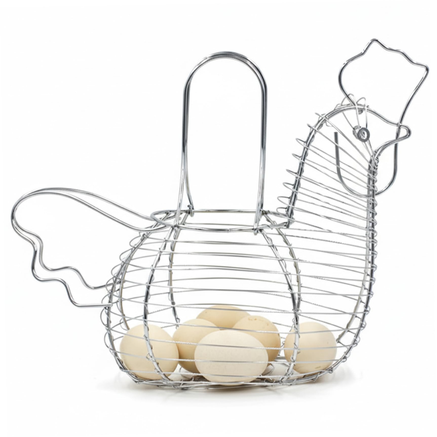 Cesta para huevos de gallina de alambre para recolectar frescos en la granja