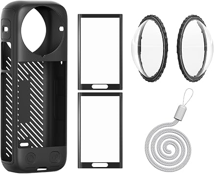 Insta 360 X4 Lens Guards Cap Silicone Case and Screen Protectors Compatible with Insta360 X4