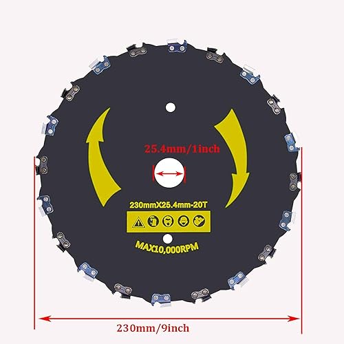 Miniatura 2 de SHIQING (2 juegos) 9" x 20T Cuchillas de cepillo de dientes para motosierra de repuesto para cortadoras de cepillo, cortadoras de cuerdas y