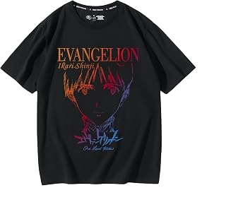 [Dawnow] 新世紀 tシャツ エヴァンゲリオン 半袖 黒/白 明日香 アスカ 綾波レイ 渚カヲル EVA 夏服 インナーシャツ 上着 カジュアル 同型 記念 軽い 柔らかい 通気性 贈り物 プレゼント ファッションです [並行輸入品]