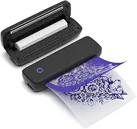 Yuelong Impressora de estêncil de transferência de tatuagem, máquina térmica sem fio com kit de papel de transferência, impressora copiadora de transferência de tatuagem portátil para artistas