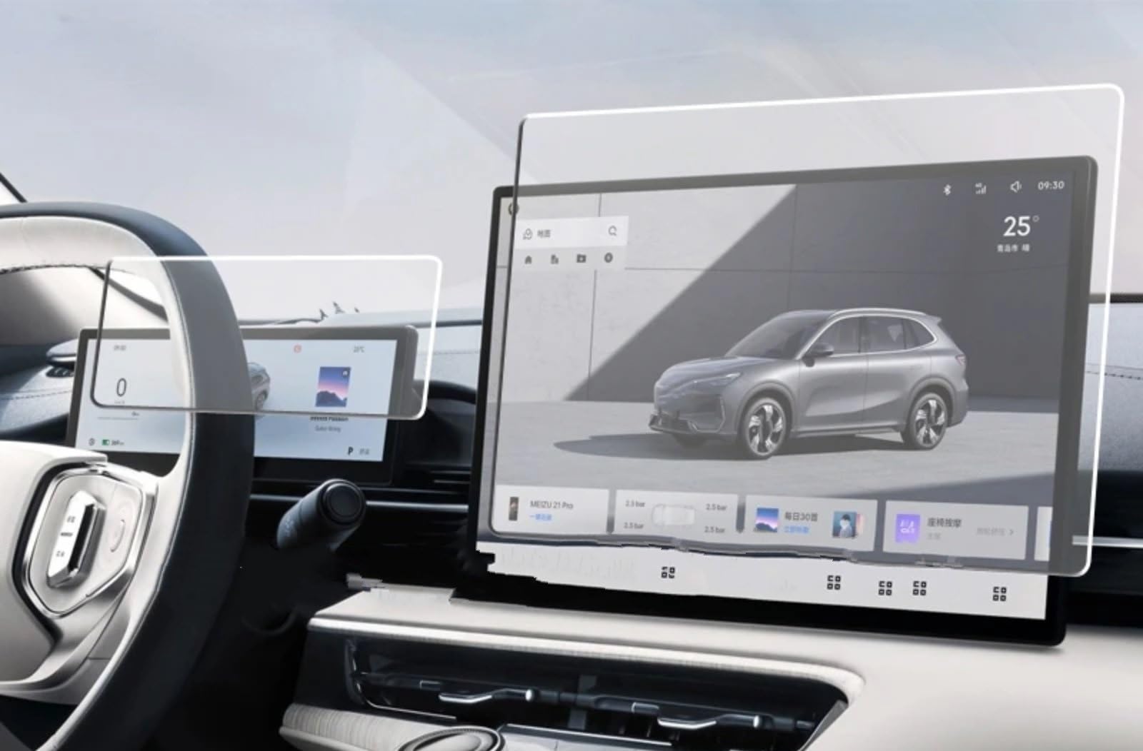 Pellicola Protettiva in Vetro temperato per Schermo LCD di Navigazione GPS e cruscotto per Geely Galaxy EX5 E5 2024 2025.