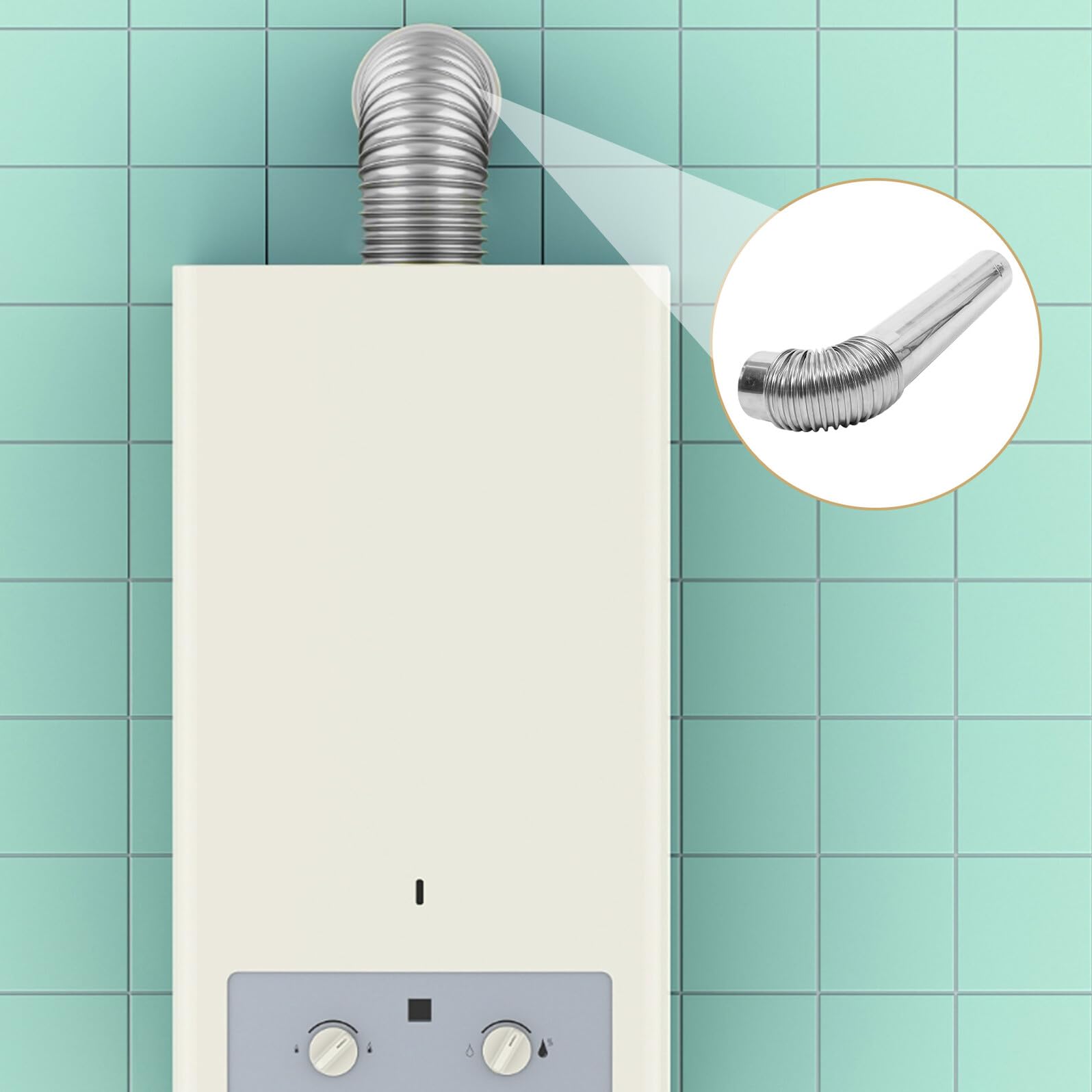 Accessori per Tubo Fumaria in Acciaio Inox Argento | Stufa e Stufa a Legna, Uso in Fabbrica e Canne Fumarie Industriali, Montaggio Semplice