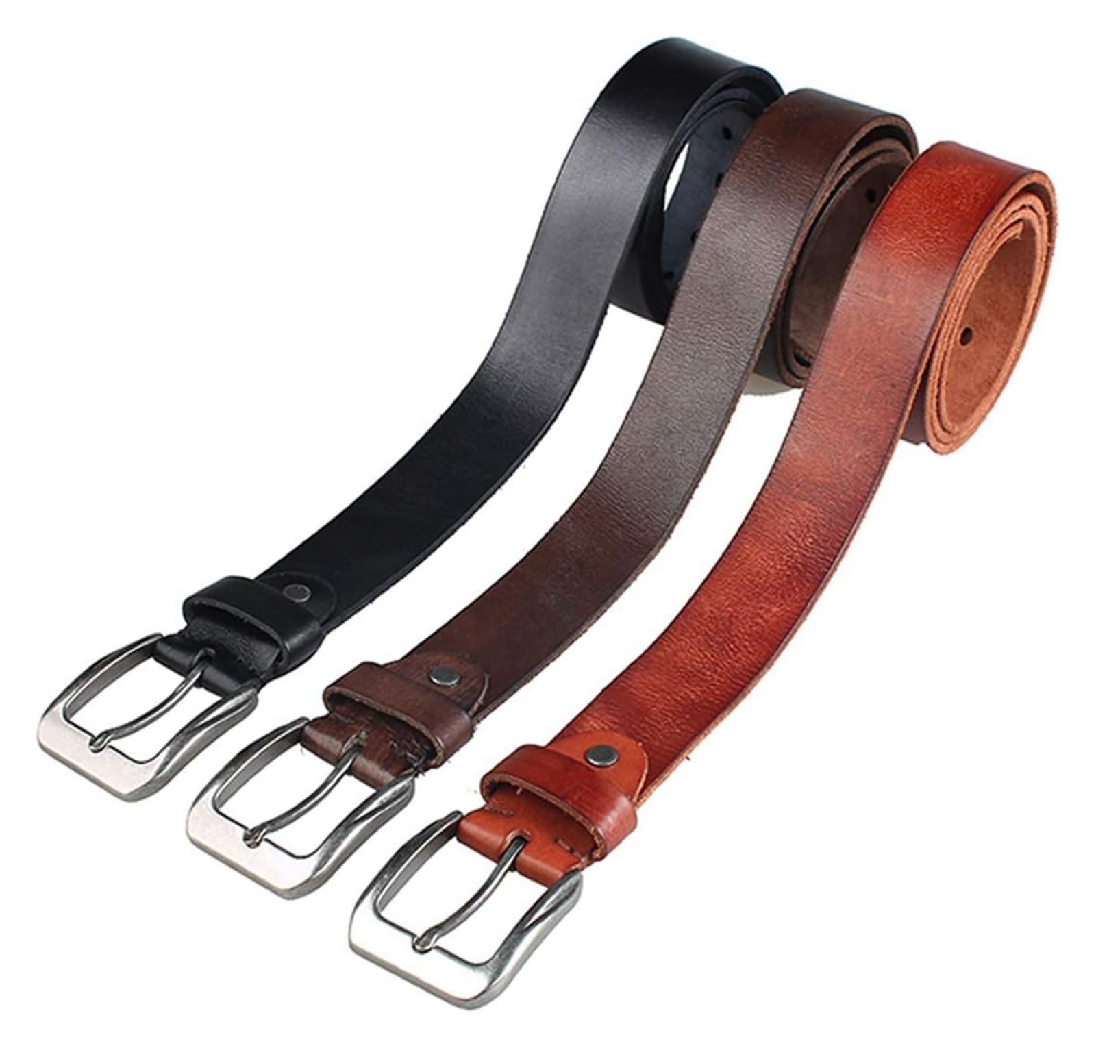 Cinturones para hombre, Cinturones de cuero genuino con hebilla diseño cinturón casual for hombres