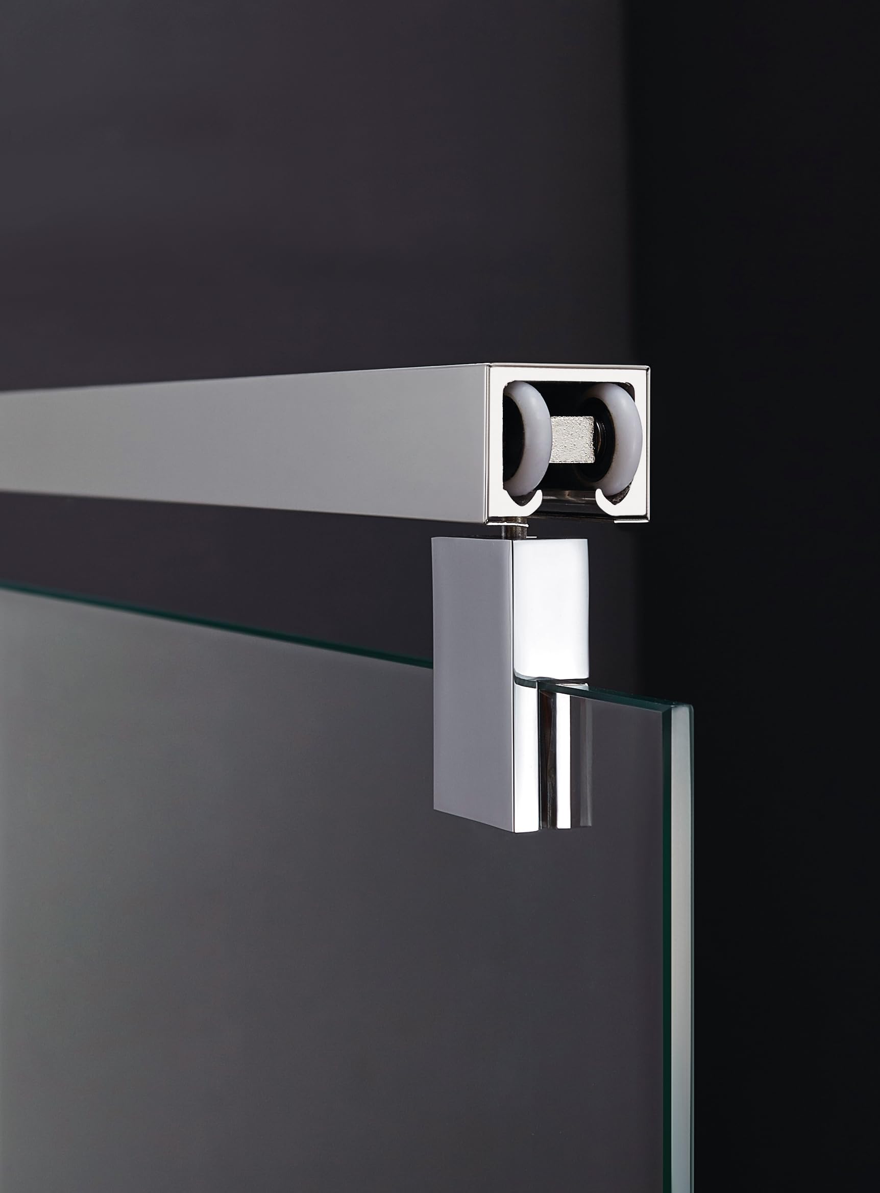 GME - Mampara Ducha Frontal Cromo 1 Fija + 1 Corredera 100cm | Mampara de Cristal Reversible con Ancho Adaptable 95-100cm, 200cm de Altura y Cristal Templado 6mm Antical
