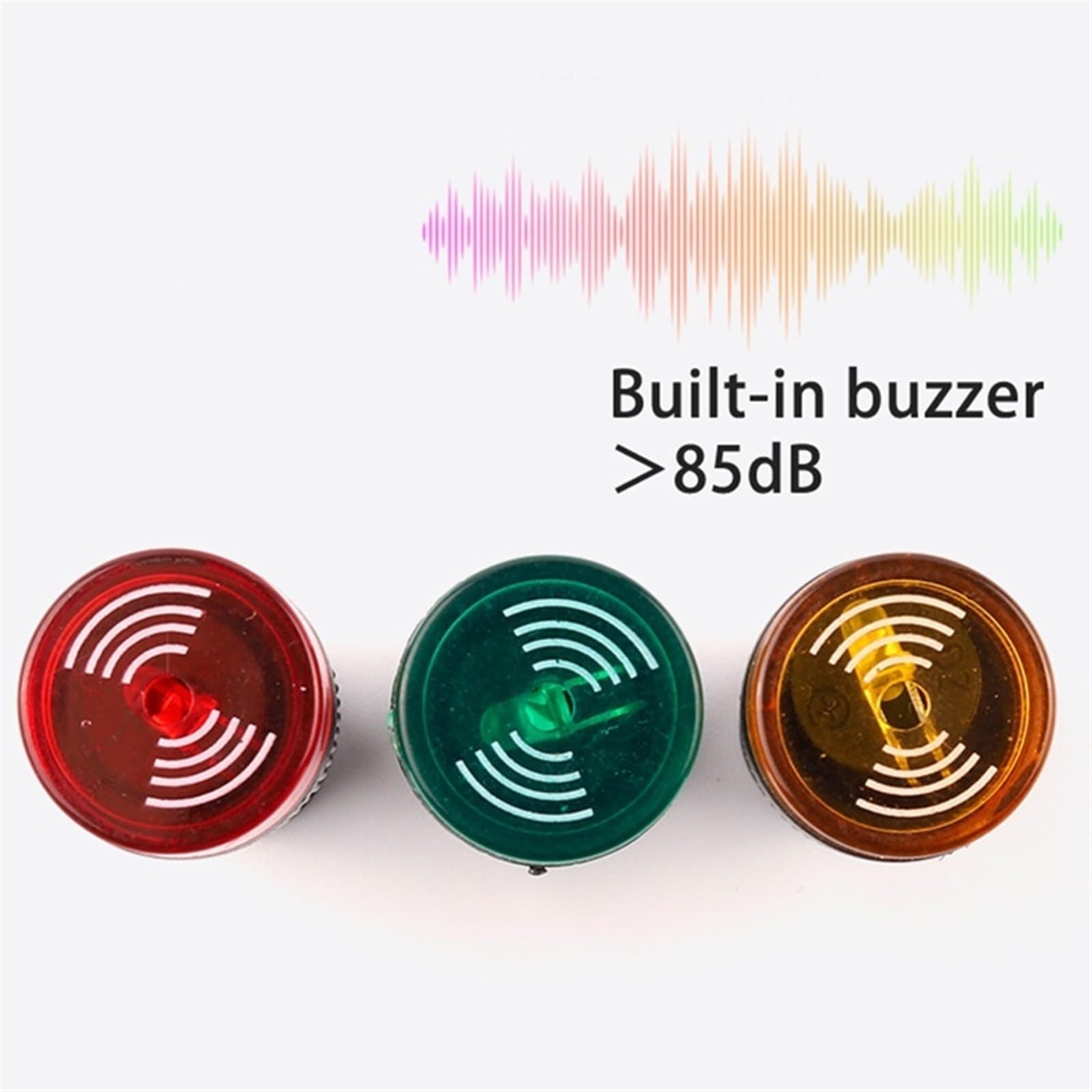 AD16-16SM 16mm 12V 24V 110V 220V 380V Segnale luminoso LED rosso Indicatore segnale acustico attivo Rosso Verde Giallo 1 Pz (Color : AD16SM Red, Size : 24V)