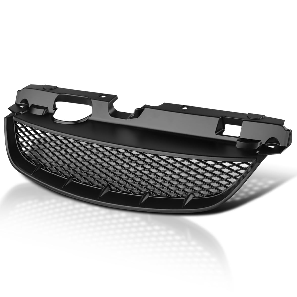 SPEC-D TUNINGMatte Black Mesh Front Bumper Hood Grille Compatible with 2004-2005 Honda Civic 2/4 Dr Coupe Sedan