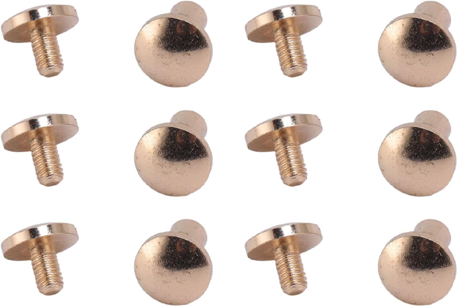 20 Sets Book Binding Screws, Light Gold Chicago Screws Assorted Kit for Leathercraft: 8 X 7mm Rivets with 8 X 5mm Screws, Ideal for DIY Belts, Handbags