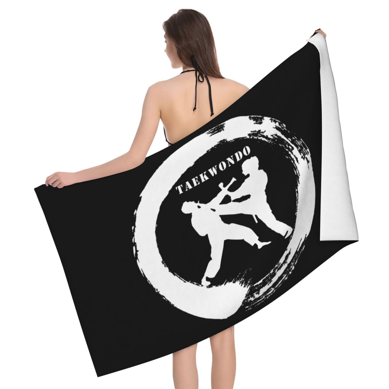 HLBSDM Microfiber Taekwondo Beach Towel Quick Dry Soft Sand Free Beach Towels for Pool Swim Beach Lightweight Thin Towels