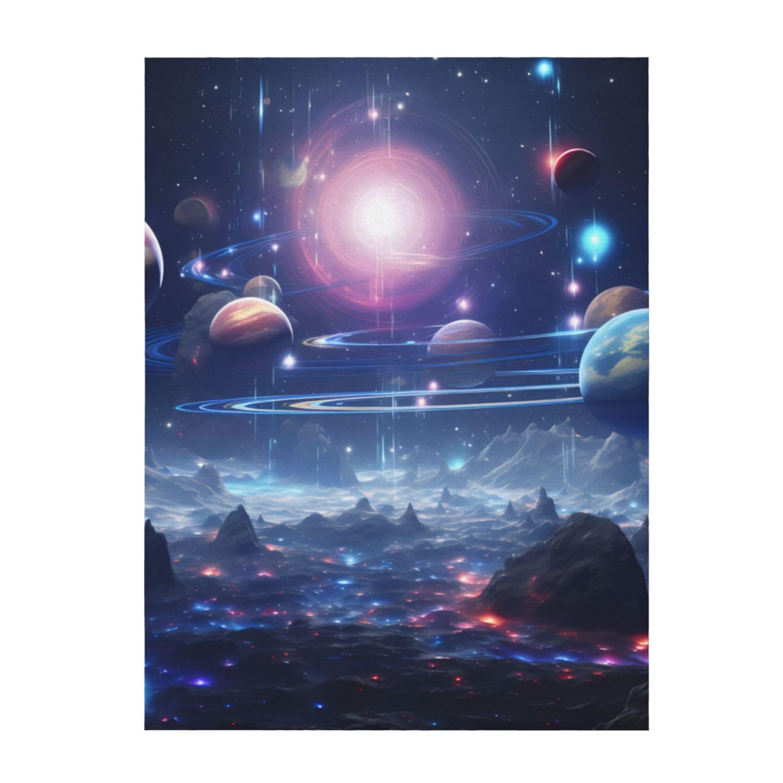 Couverture super douce planètes pour réchauffer vos nuits fraîches