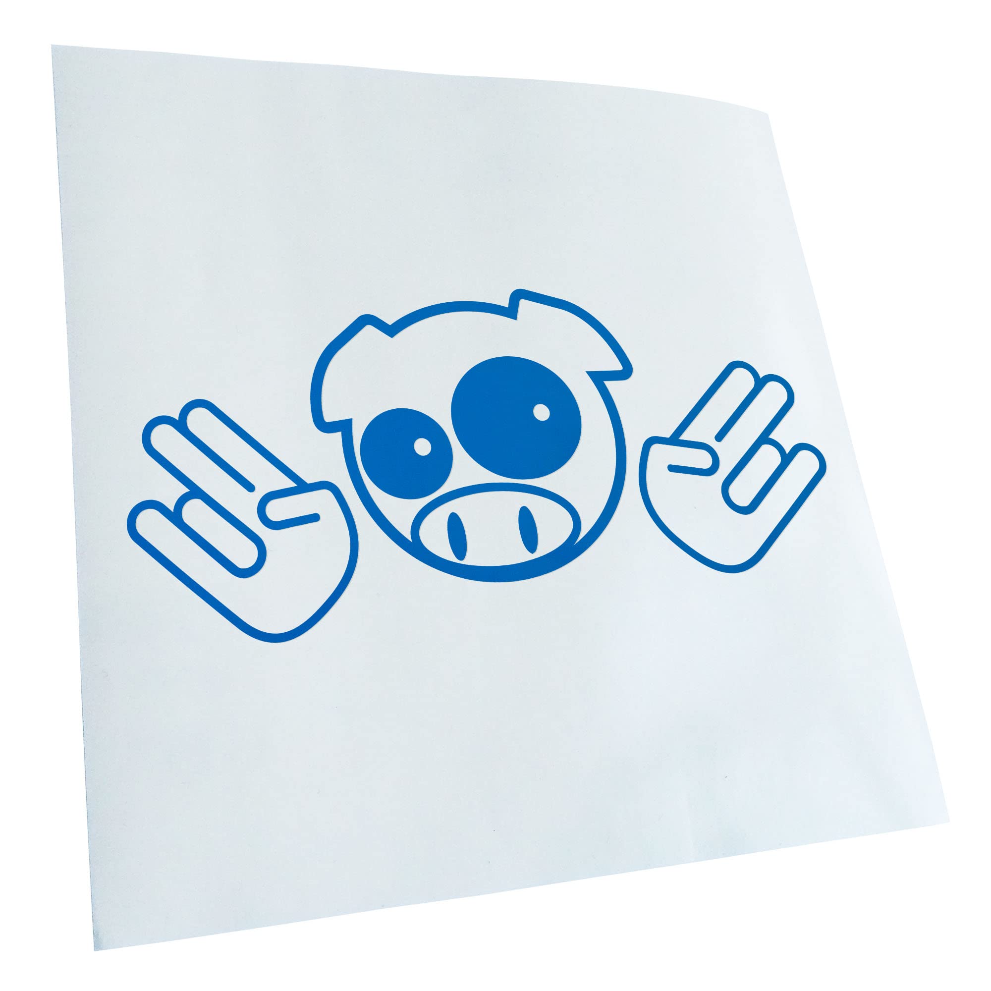 Kiwistar - Car Sticker - Blue - 30 x 30 cm JDM Pig Shocker - Rear Window Car Sticker Weatherproof for Car Truck Moped Truck - Sticker Exterior Self-Adhesive Tuning Accessories for Window Vehicle