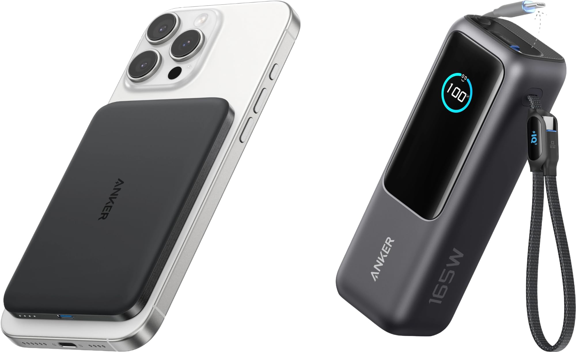 Anker 165W Power Bank para Laptop de 25000 mAh & Nano Power Bank batería magnética ultradelgada (Lote)