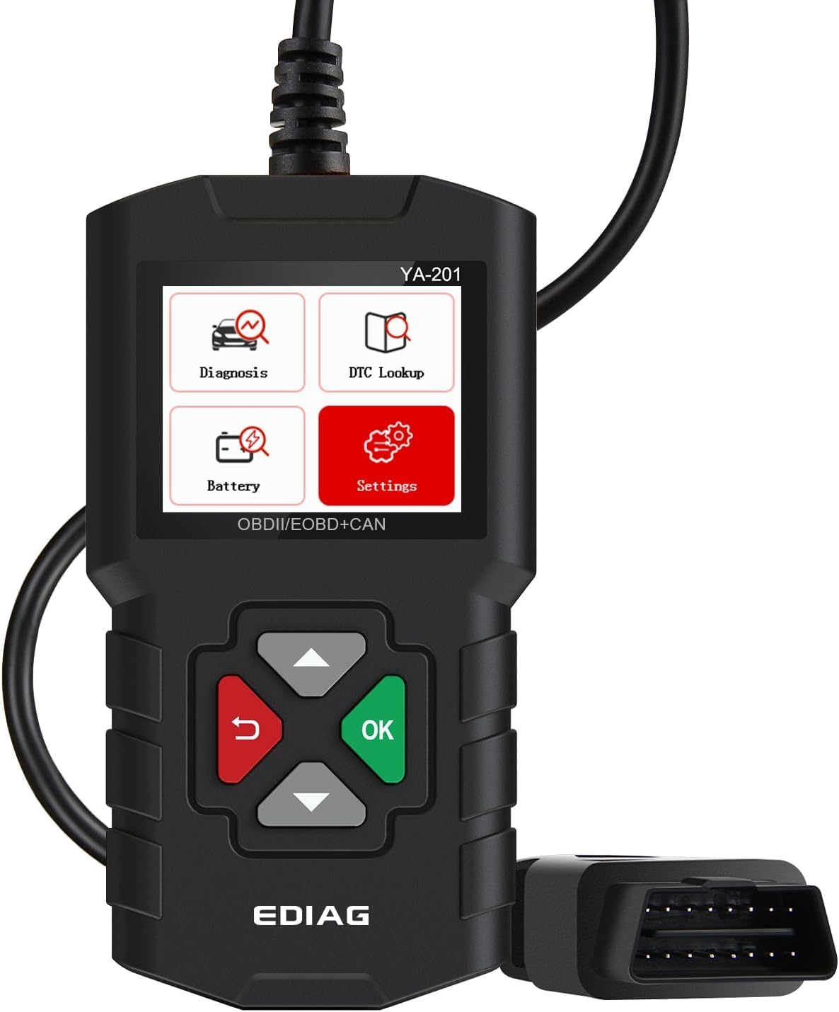 EDIAG YA201 OBD2 Scanner Mode 6 Mode 8 Live Data Graph Automotive Engine Fault Code Reader CAN Diagnostic Scan Tool EVAP Test O2 Sensor Full OBDII Function - Lifetime Free Update
