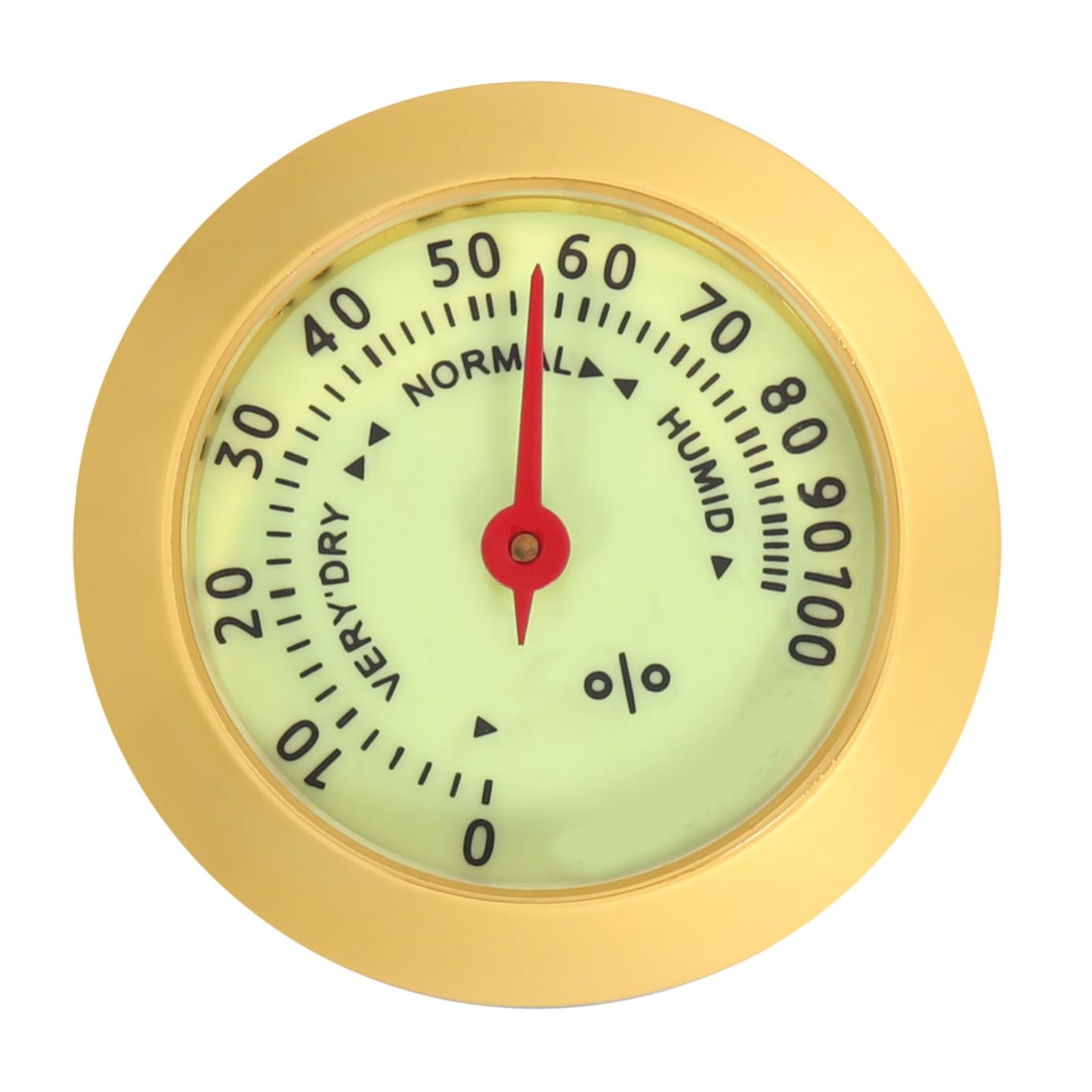 Small Analog Mechanical Cigar Hygrometer for Humidor Box Round Portable Hygrometer Gauge with Precise Humidity Measurement Compact Accessory for Cigar Enthusiasts and Musicians
