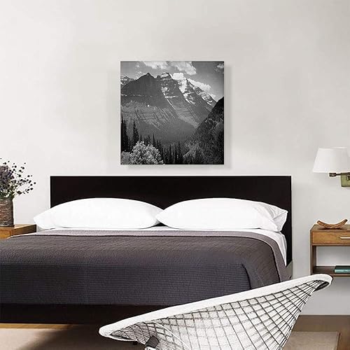 Miniatura 10 de ARTCANVAS Ansel Adams - Montañas cubiertas de nieve - En el parque nacional de los glaciares - Lienzo impreso por Ansel Adams - 18 x 18 pulgadas