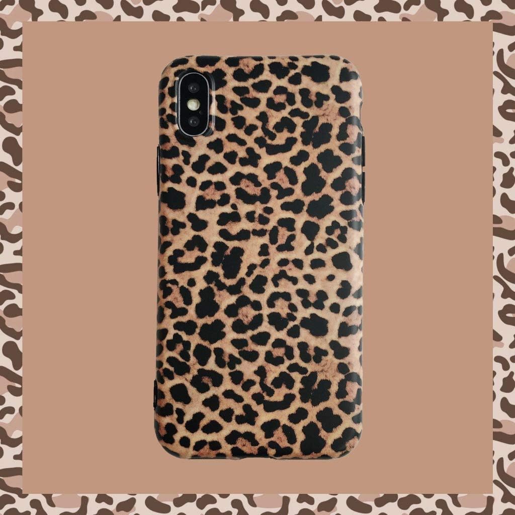 Topwin Leopard Case Compatible with iPhone Xs Max, Soft Flexible TPU Classic Fashion Leopard Print Chic Cheetah Ultra Slim Lightweihgt Rubber Floral Case for Apple iPhone Xs Max 6.5'' (Leopard)