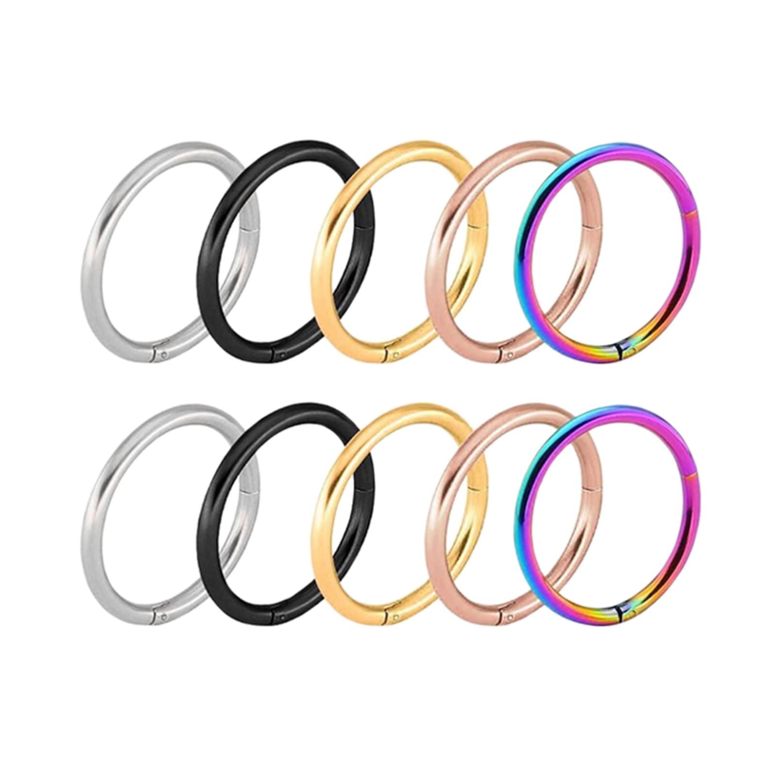 Pendiente de Aro Hombre,Pendientes Largos Acero Inoxidable 1 Par/5Pares Redondo Simple 6MM Pendientes Baratos Plata