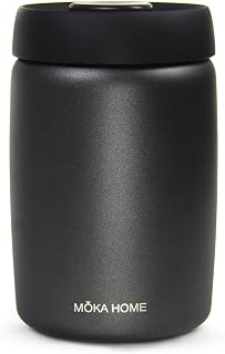 Stainless Steel Vacuum Coffee Canister | Food Storage Container | Airtight Storage Containers | Press Out Excess Air Preserve Food Freshness | 1.2L Coffee Containers Holds 11 oz of Coffee Beans