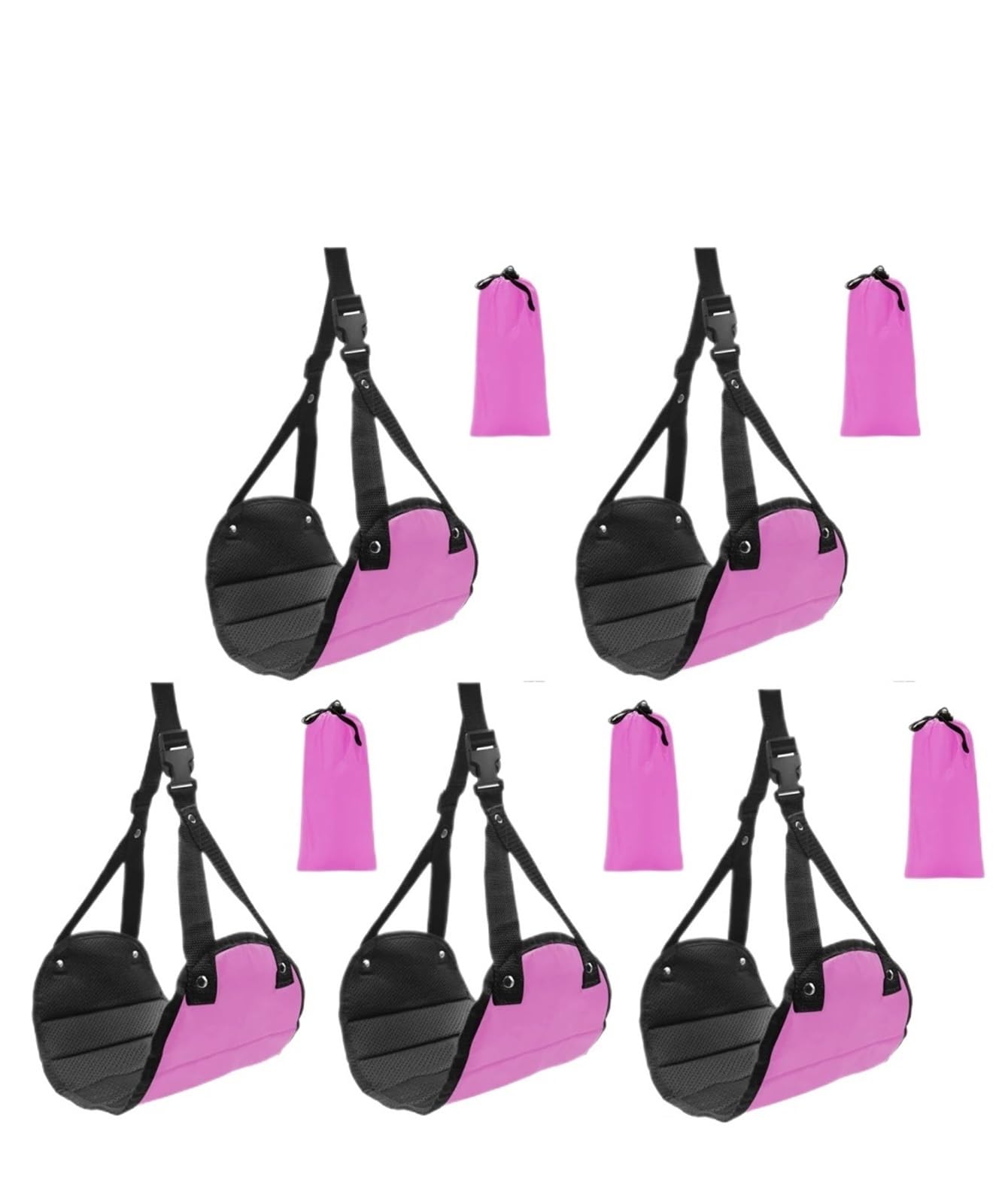 Repose Pied Avion Repose-Pieds Portables Essentiels de Voyage, Repose-Pieds d'avion, Repose-Pieds à Hauteur réglable, Accessoires de Voyage, hamacs pour La DéTente(Pink-5PCS)