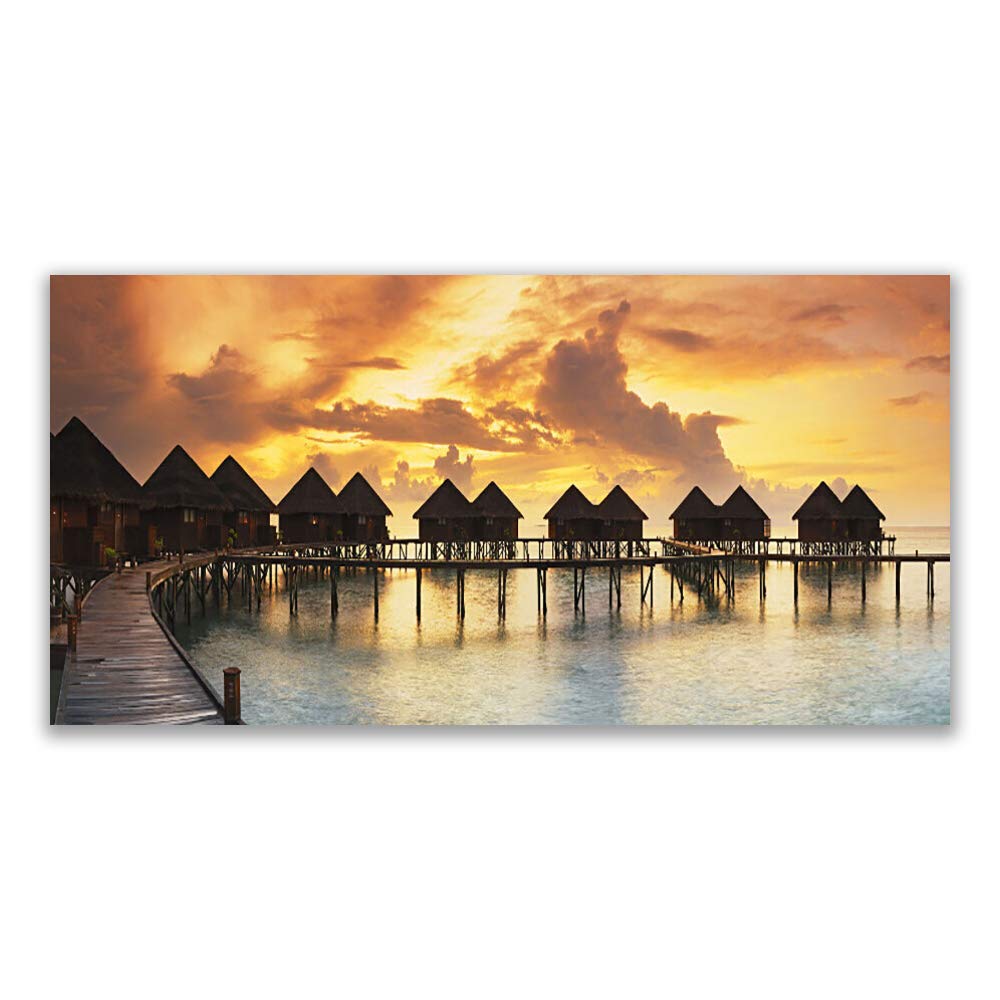 Impression sur verre trempé 140x70cm Tulup - Tableau mural design mer du sud