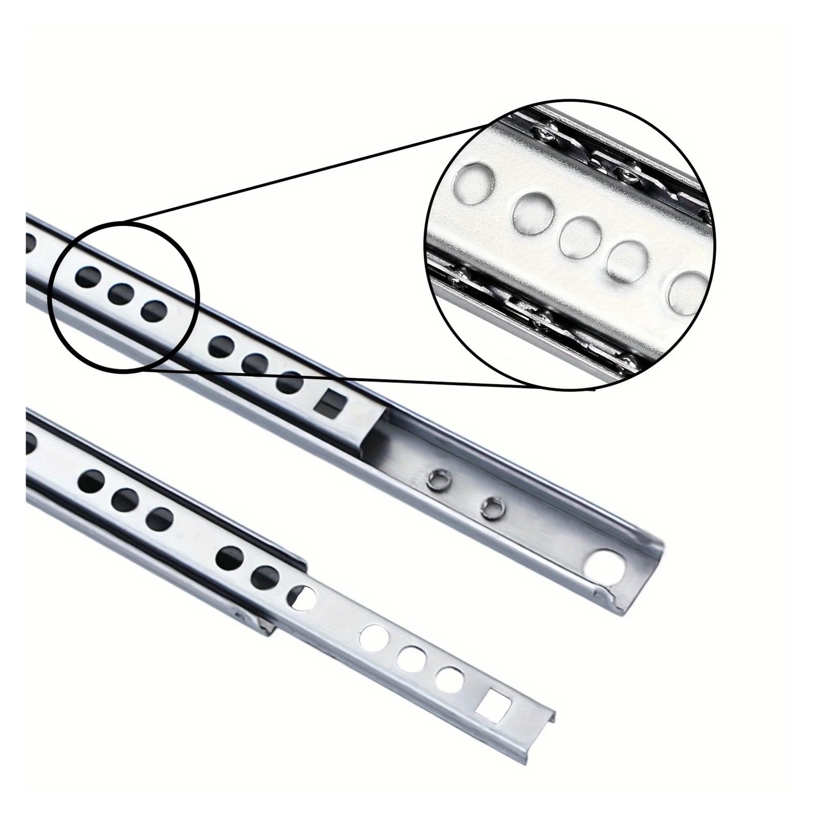 Guide per cassetti con cuscinetti a sfera montati Hardware Binari Mobili Con Montaggio Laterale Su Guide For Cassetti In Metallo A Due Sezioni Da 2 Pezzi