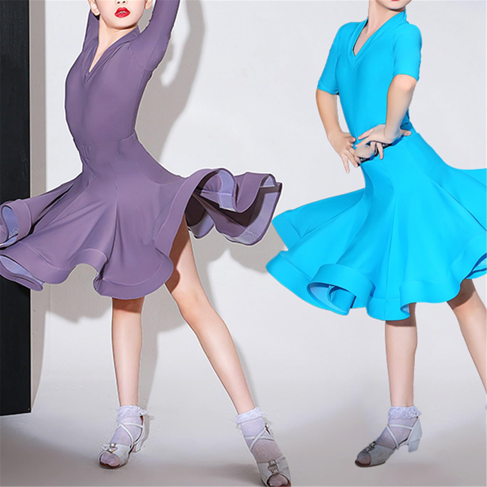 Ragazze Jazz Modern Ballroom Party Costume da Ballo Latino Vestito da Ballo per Bambini Performance sul palco Pratica Gonna Abiti Latini per Bambini Abbigliamento da Ballo