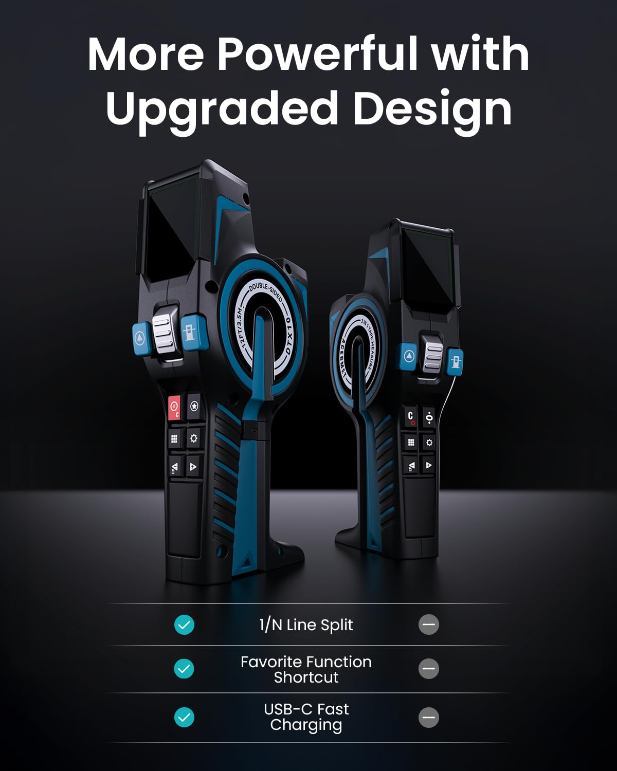 ACEGMET DTX10 Digital Tape Measure - Laser Measurement Tool & Auto Lock Tape with Instant Digital Readout, Green Aligning Laser & Incremental Measurement, USB C Rechargeable | Swappable Battery