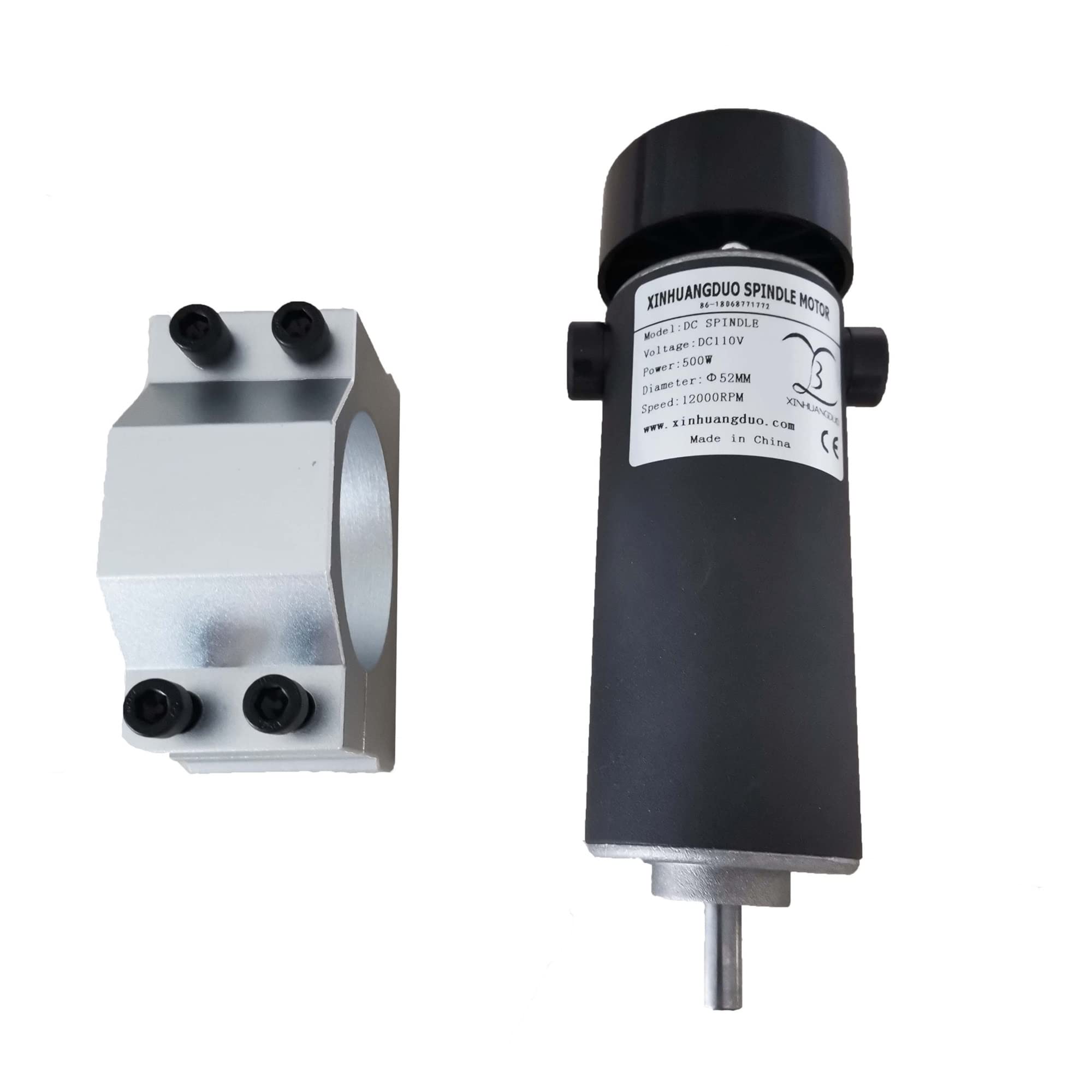 Mooilko Set 3 Air Cooled 0.5Kw Cnc Spindlemotor Kit Motor + Fan 500W Spindle Motor + Power Supply Speed Governor For Engraving Smooth Running(Set 3)