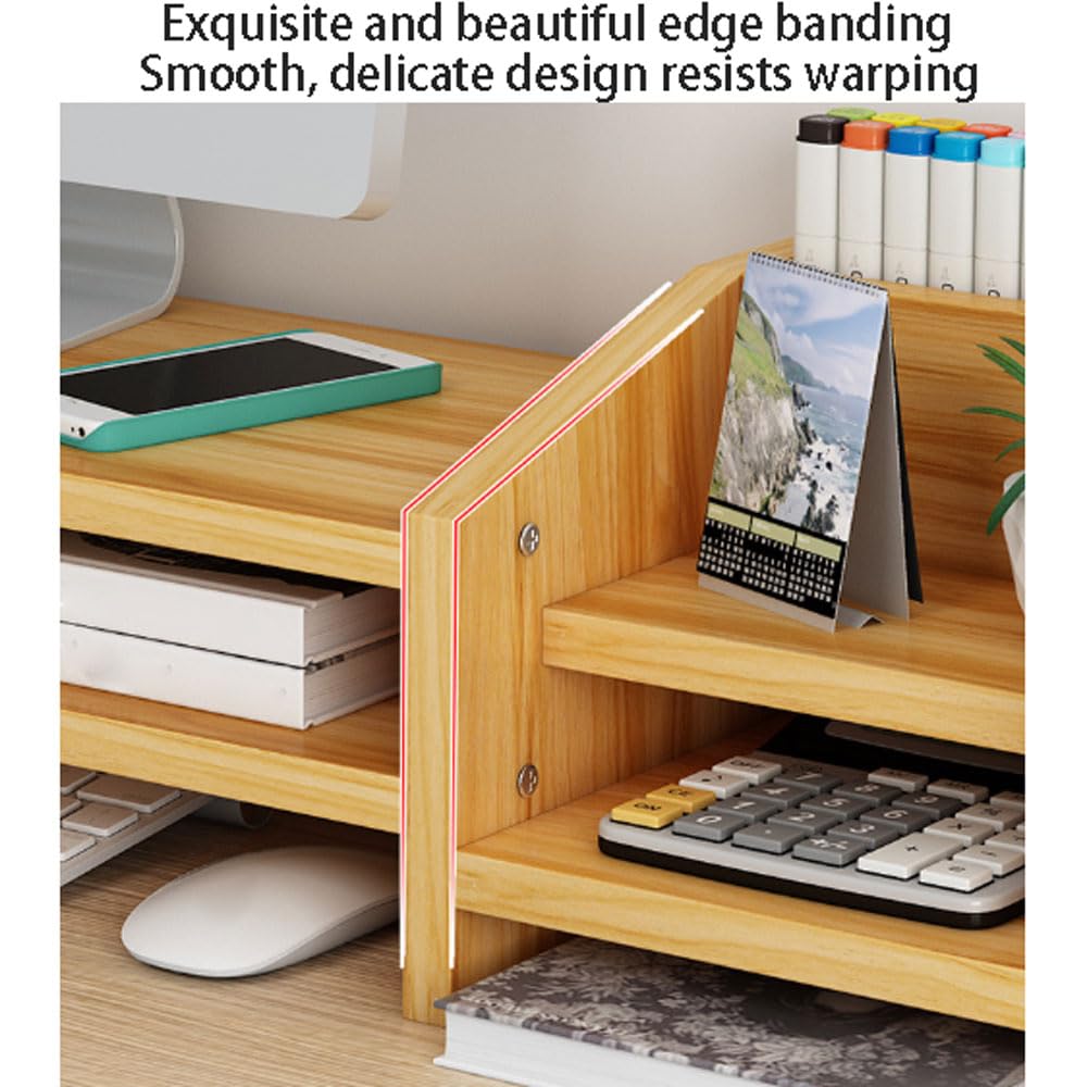 Soporte para monitor, elevador ergonómico para laptop, organizador de escritorio con almacenamiento en capas para oficina y hogar, diseño que ahorra espacio, ideal para mejorar la visualización y la