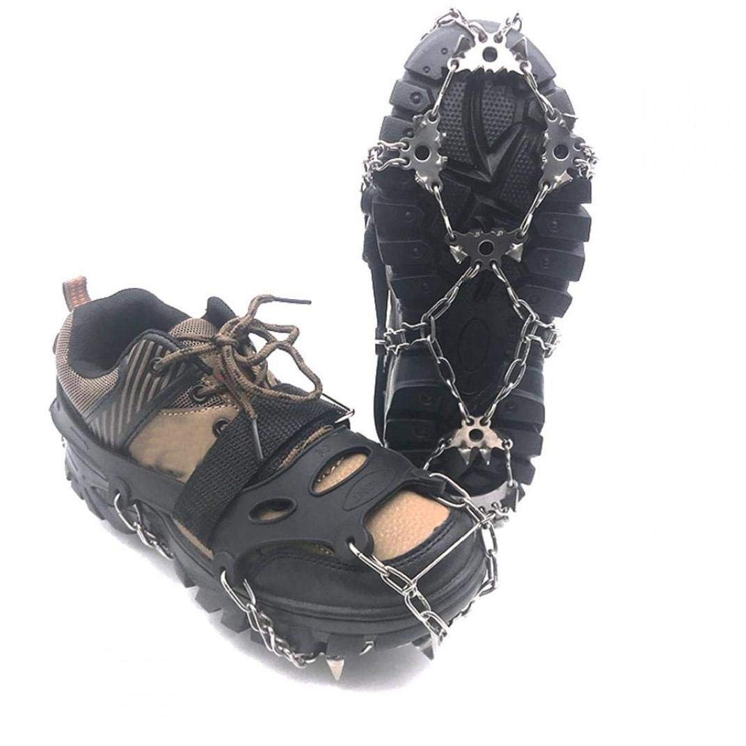Traktion Schneegriffe Eisgriff Steigeisen Anti Slip 23 Spikes zum Wandern Angeln Gehen Klettern Bergsteigen Schwarz 2St