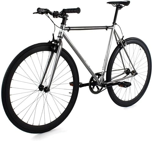 Miniatura 3 de Bicicleta de engranaje fija de una sola velocidad con frenos delanteros y traseros