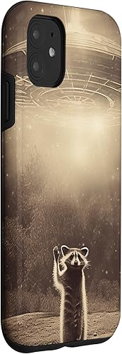 Vista 12 de iPhone 11 Pro Max Vintage alien raccoon UFO Alien Case