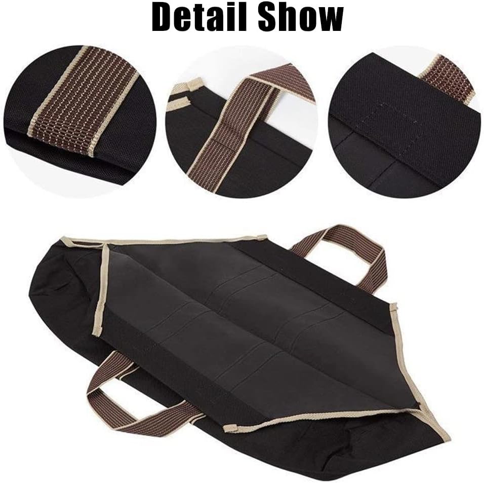 Canvas Log Carrier Bag, Waterproof Firewood Holder Baskets, Storage Holders Outdoor Firewood Bag, for Fireplaces Camping Beaches(B)