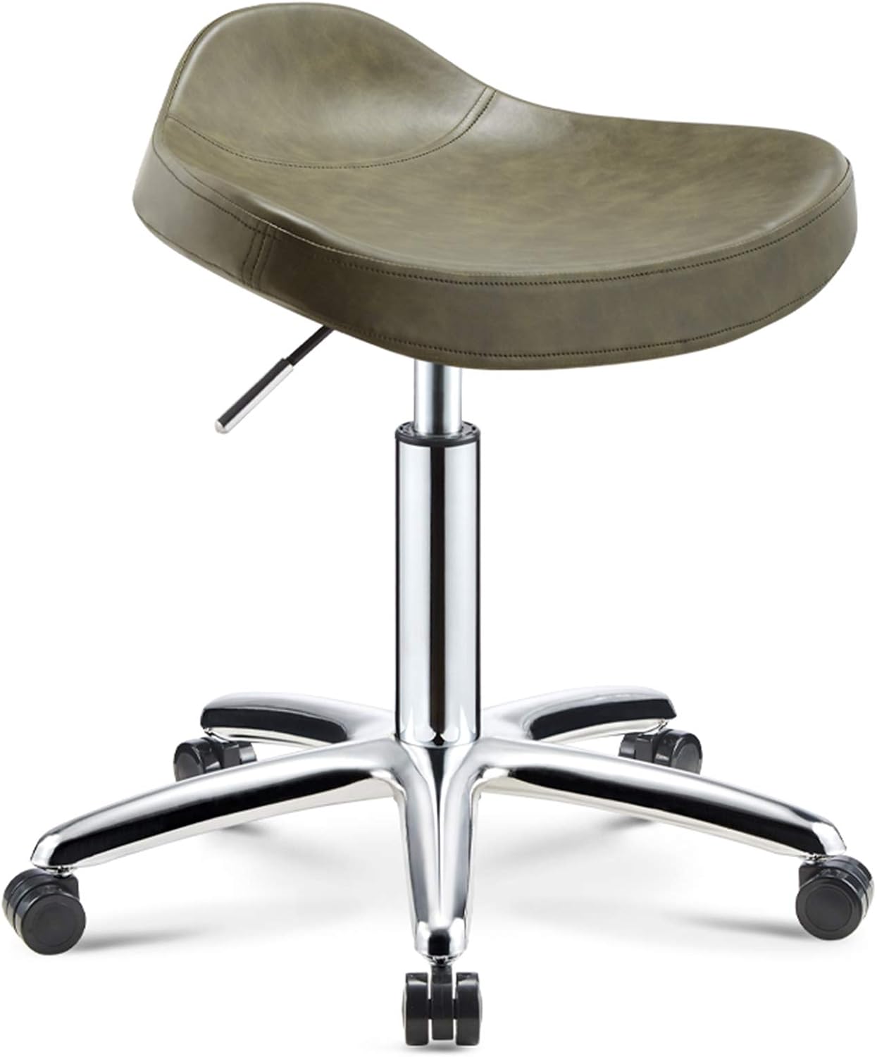 PRMAL Taburetes, Taburete de Silla Ergonómico, Profesional Giratorio de Silla de Montar Altura Rodante Silla Ajustable para Clínica Dentista Beauty Salon Tatuaje en Casa Oficina/Verde