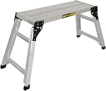 Metaltech E-PWP7100AL Jobsite Series 39-in. Portable Work Platform, Aluminum Step Stool for Adults and Portable Work Bench with Rubber Feet and Slip-Resistant Surface and 500-lb Load Capacity