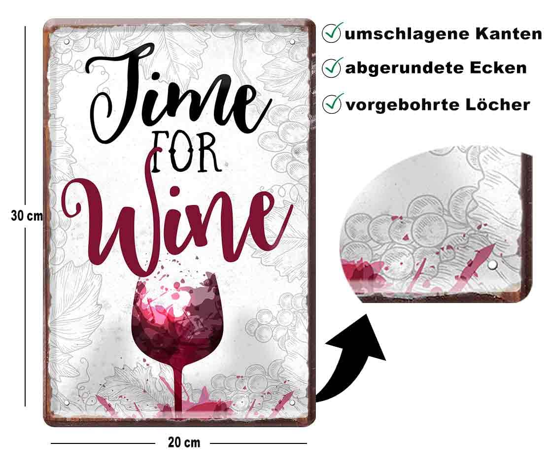 schilderkreis24 Divertente scritta Wine Not?, targa in metallo per vino, idea regalo retrò, divertente idea regalo di compleanno, Natale, cantina di vino, vino, vino, liqua, 20 x 30 cm