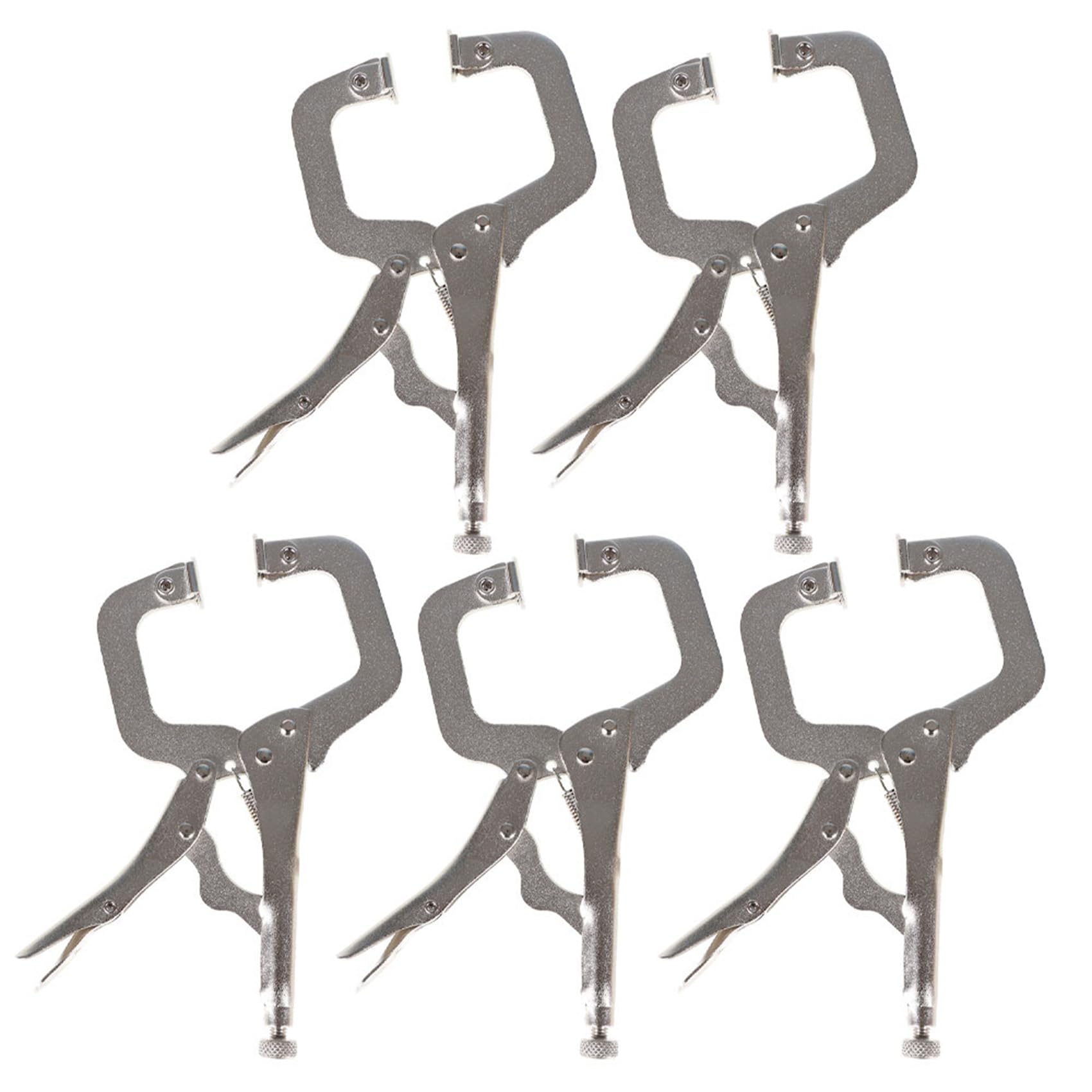 5Pcs 6 Inch Lock Pliers Locking C Clamps With Swivel Pads Fit for Home, Shop, Farm and Automotive
